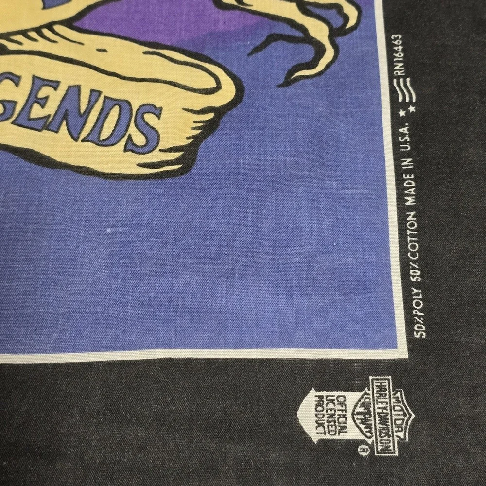 VTG‎ 80s Harley Davidson Bandana Purple Panther Legends Live Where Roam + Miller